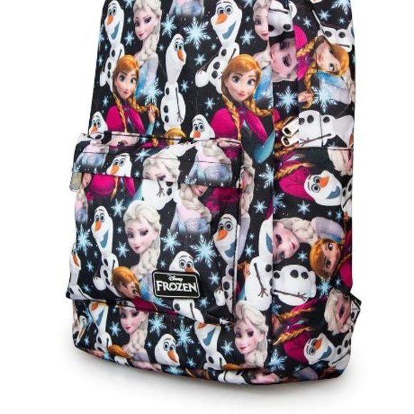 Loungefly Disney Frozen Elsa, Anna and Olaf All Over Print Backpack 16\
